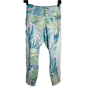 Nike Womens Dri-fit Tropical floral Leggings Size M Multicolor Stretch Cropped